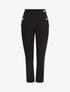 Pantalon slim à boutons stylisés - Noir - 1
