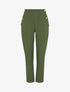 Pantalon slim à boutons stylisés - Kaki - 1