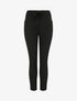 Pantalon slim uni à taille haute élastiquée - Noir - 4
