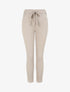 Pantalon slim uni à taille haute élastiquée - Beige - 4
