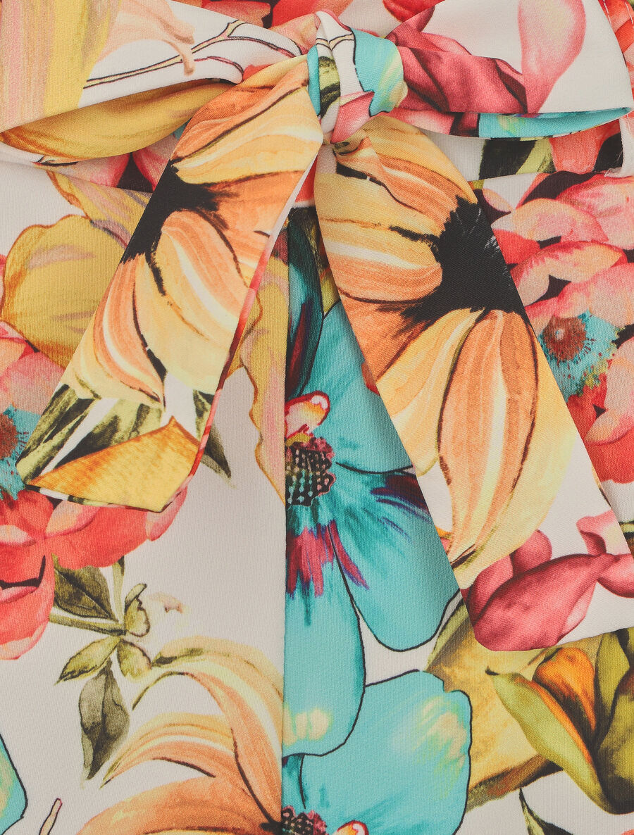 Short ample à imprimé fleurs tropicales - Blanc - 3