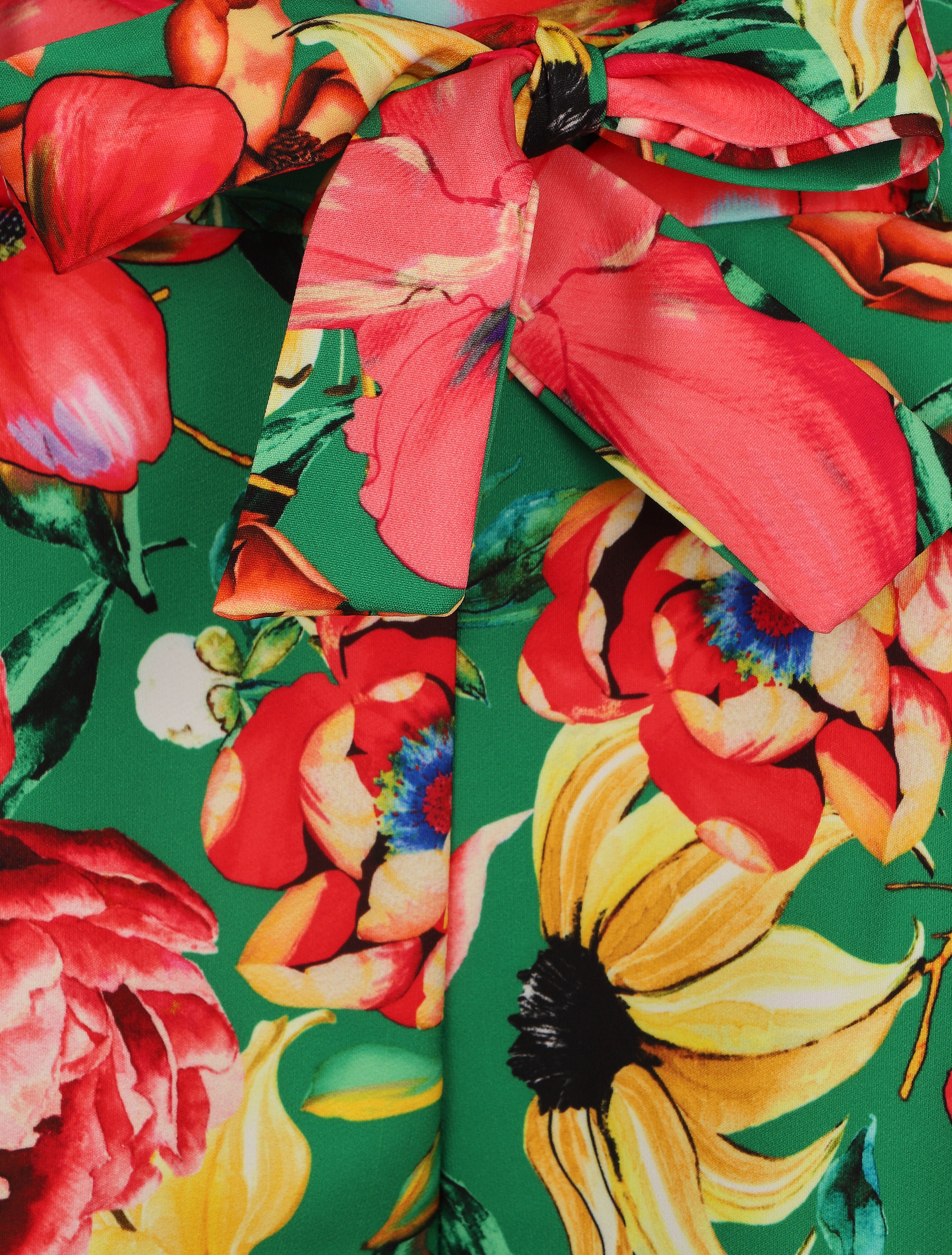 Short ample à imprimé fleurs tropicales - Vert - 3