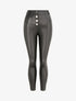 Pantalon ciré slim uni - Noir - 1