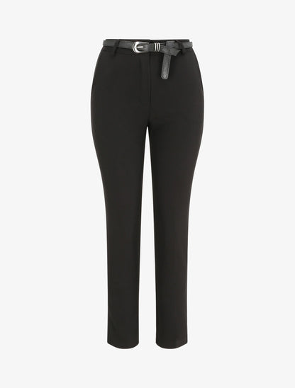 Pantalon fluide uni - Noir - 4