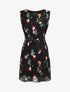 Robe plissée imprimé roses sauvages - Noir - 1