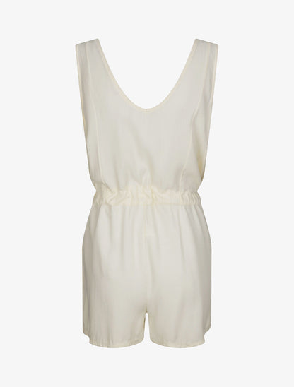 Combishort fluide unie à col zippé - Beige - 2