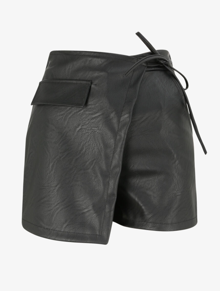 Short en simili style portefeuille - Noir - 1