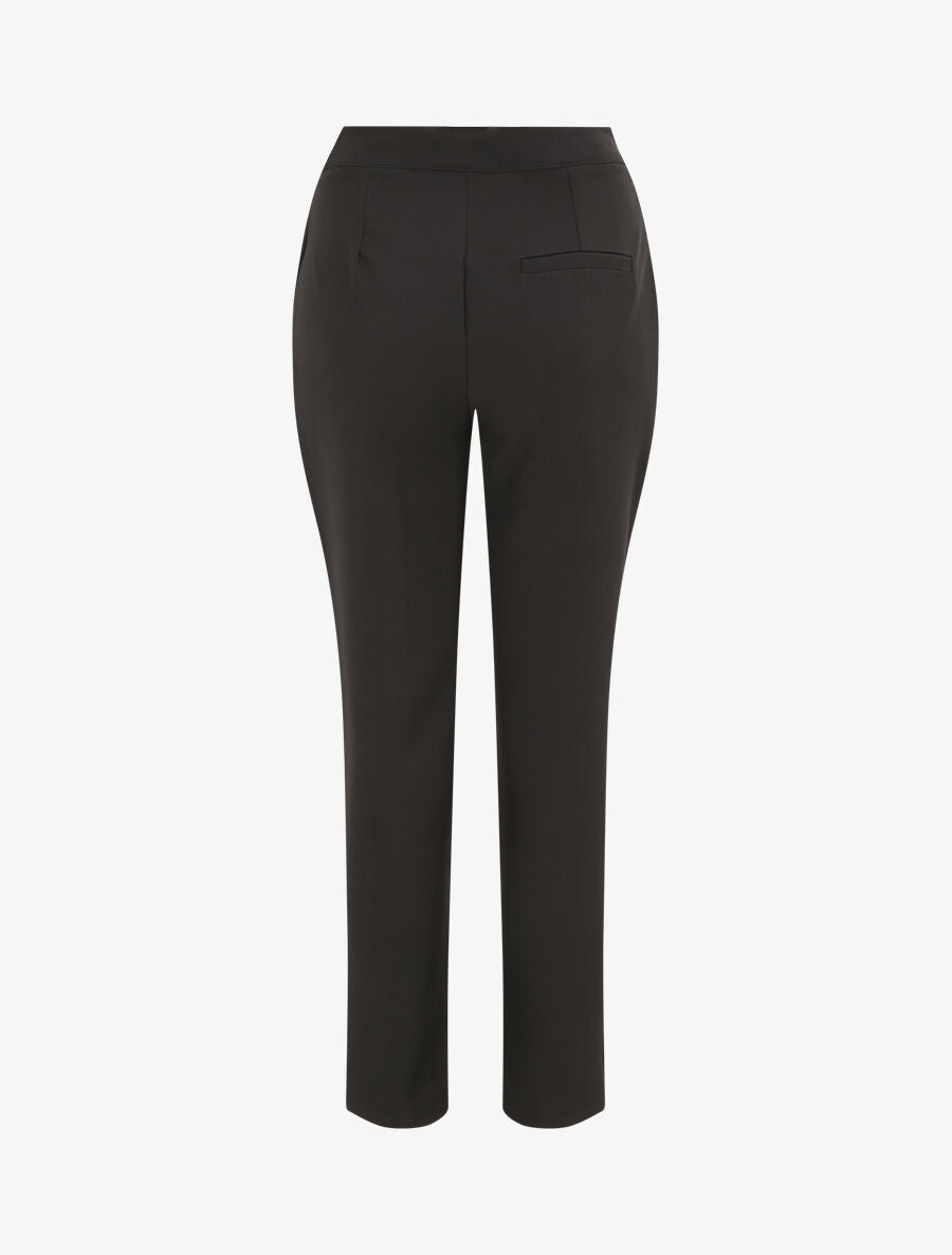 Pantalon carotte taille haute uni - Noir - 2