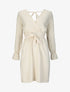 Robe courte patineuse à col cache-coeur - Beige - 1