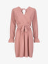 Robe courte patineuse à col cache-coeur - Rose - 1