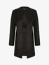 Veste droite mi-longue en suédine - Noir - 4