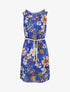 Robe droite à imprimé grandes fleurs - Bleu roi - 1