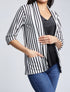 Blazer droit rayé à manches 3/4 - Noir - 1