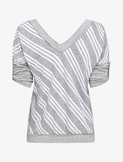 Top droit rayé irisé - Gris clair - 2