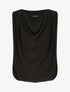 Top voile droit uni et col bénitier - Noir - 5