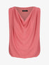 Top voile droit uni et col bénitier - Rose - 1