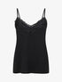 Caraco droit uni col dentelle - Noir - 1