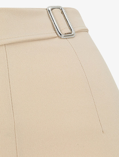 Pantalon taille standard coupe flare - Beige - 3