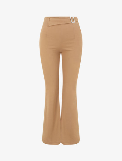 Pantalon taille standard coupe flare - Camel - 4