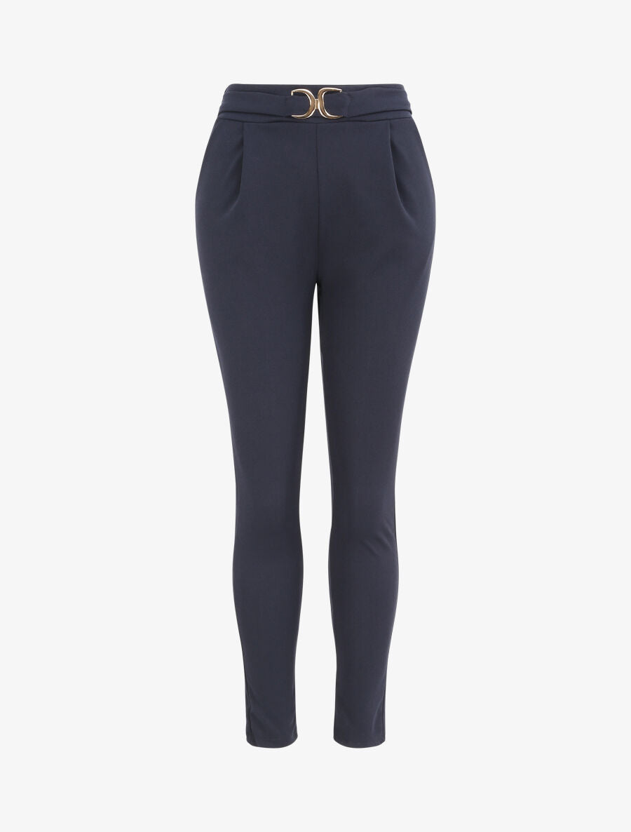 Pantalon fluide coupe droite - Marine - 4