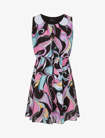 Robe en voile à imprimé psychédélique - Noir - 4