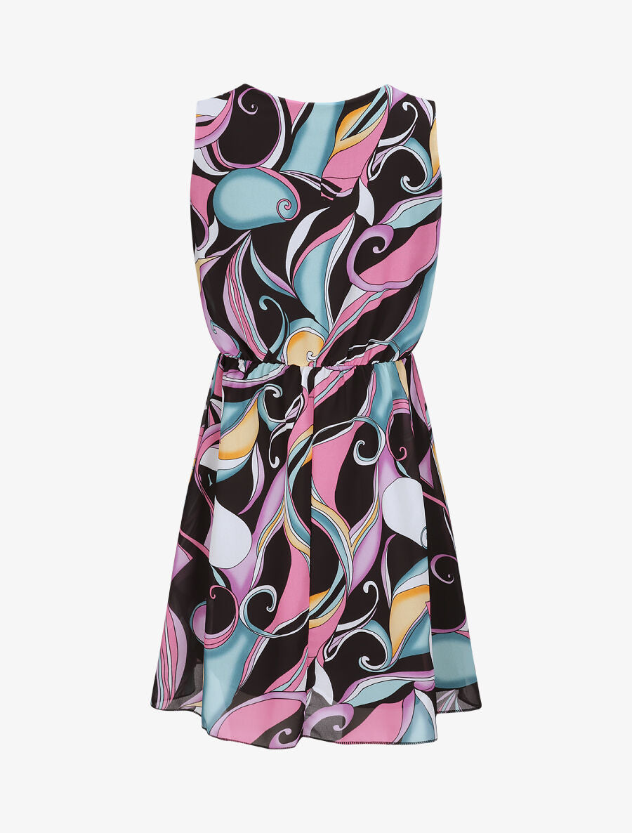 Robe en voile à imprimé psychédélique - Noir - 2