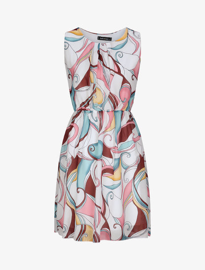 Robe en voile à imprimé psychédélique - Blanc - 1