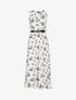 Robe longue à imprimé fleurs printanières - Blanc - 1
