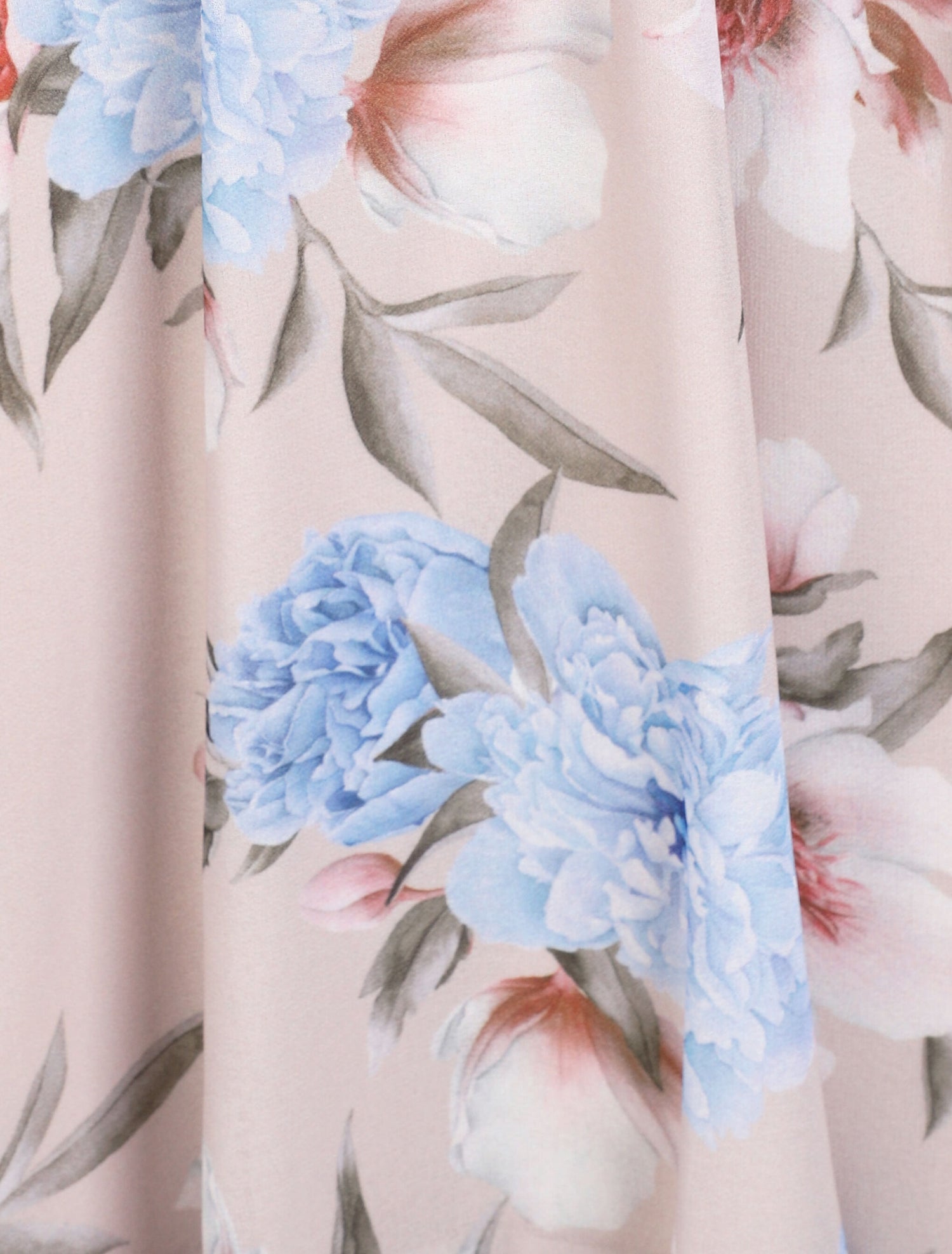 Robe cache-coeur à imprimé grandes fleurs - Beige - 3