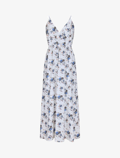 Robe longue à imprimé petites fleurs - Blanc - 1