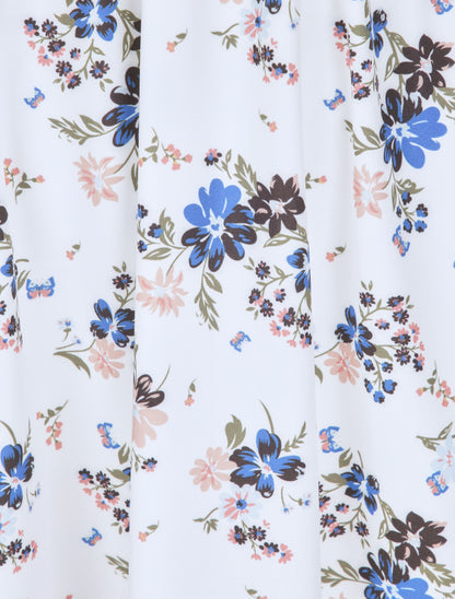 Robe longue à imprimé petites fleurs - Blanc - 3