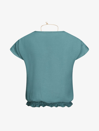 Top élastiqué avec sautoir - Vert d&