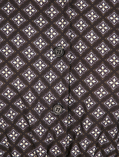 Tunique patineuse imprimé mosaïque à boucle dorée - Noir - 3