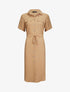 Robe chemise à taille élastiquée - Camel - 4