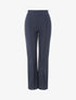 Pantalon droit uni taille haute - Marine - 1
