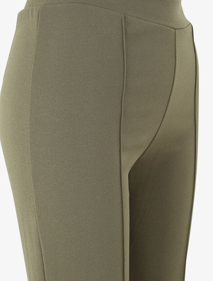 Pantalon droit uni taille haute - Kaki - 3