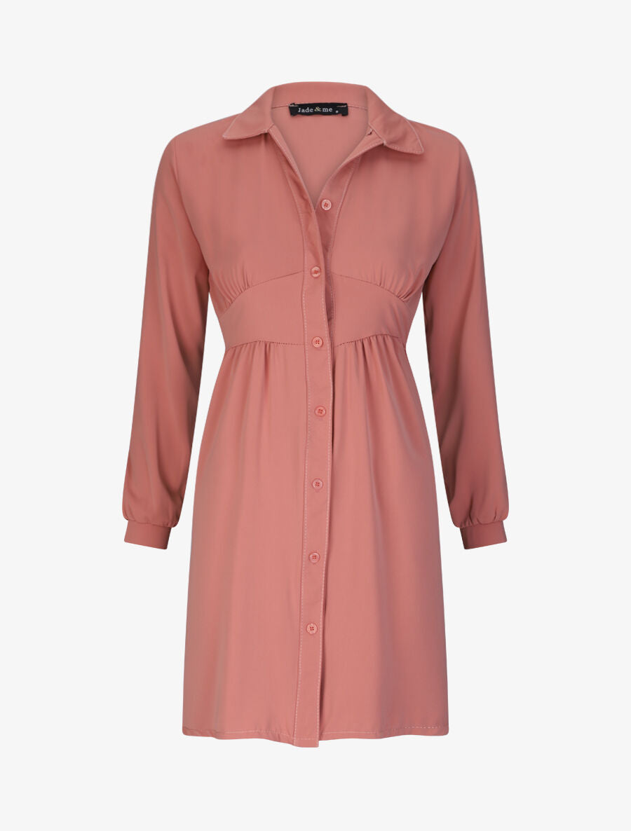Robe chemise fluide - Rose - 1