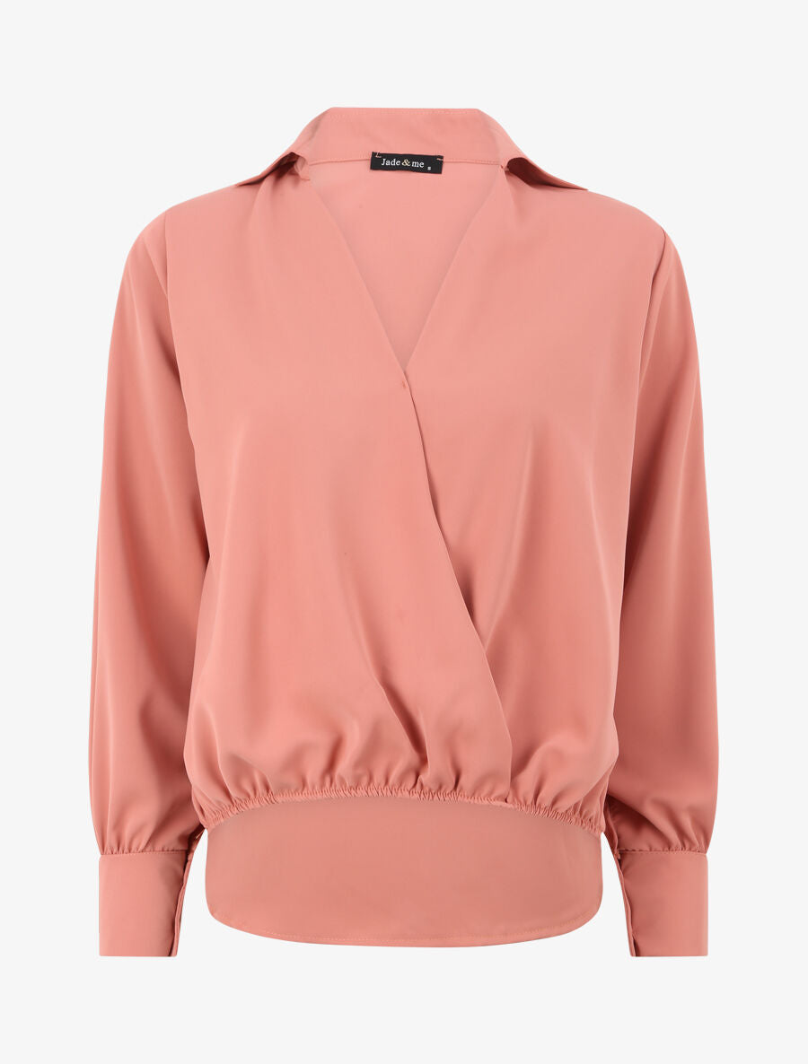 Blouse oversize asymétrique - Rose saumon - 5