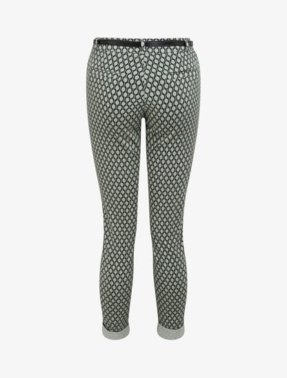 Pantalon 7/8 imprimé rond à revers - Kaki - 2