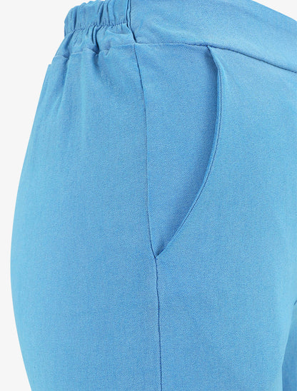 Pantalon ample coupe droite - Bleu ciel - 3