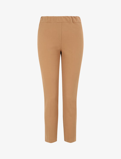 Pantalon uni coupe droite - Camel - 4