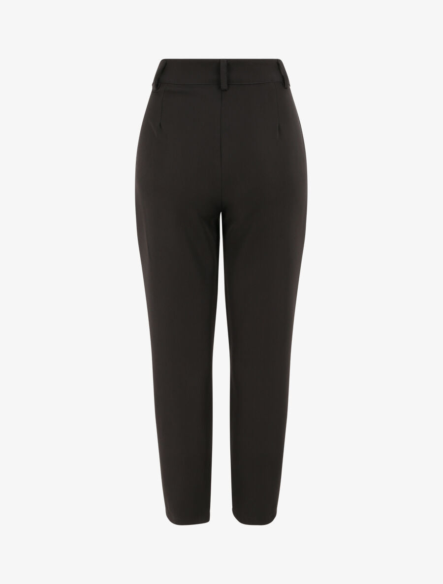 Pantalon fluide uni coupe droite - Noir - 2