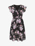 Robe en voile à imprimé fleurs printanières - Noir - 1