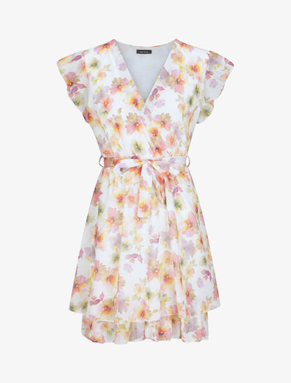 Robe en voile à imprimé fleurs d&