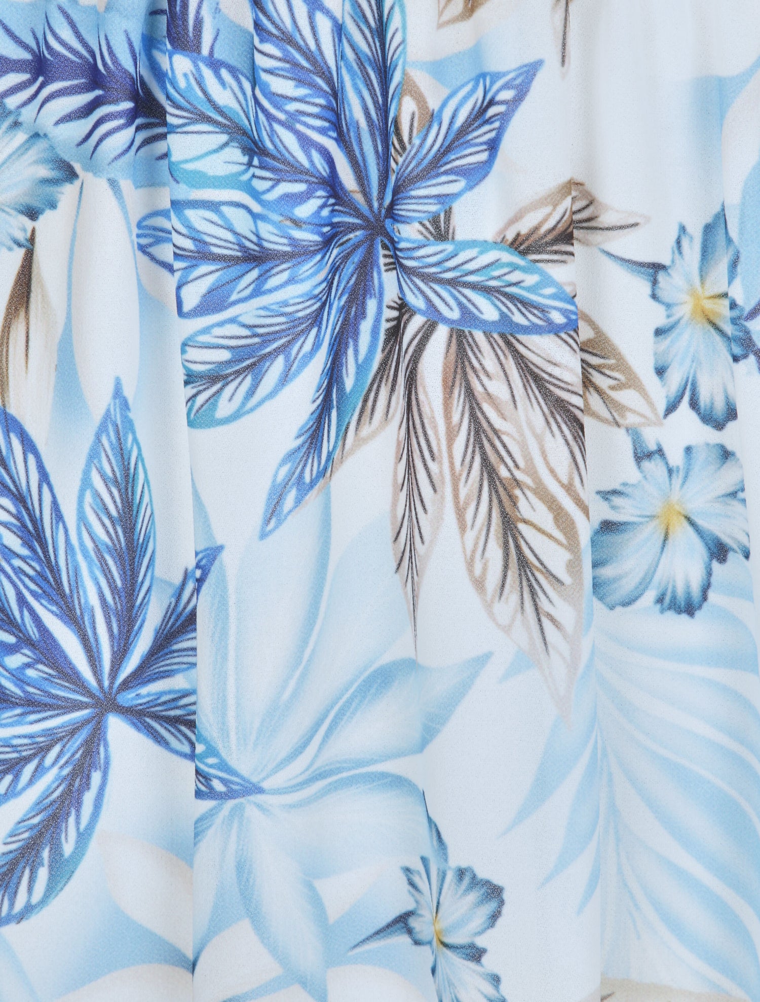 Robe patineuse à imprimé feuilles tropicales - Bleu - 3