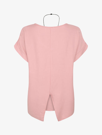 Top oversize à dos fendu - Rose poudré - 2