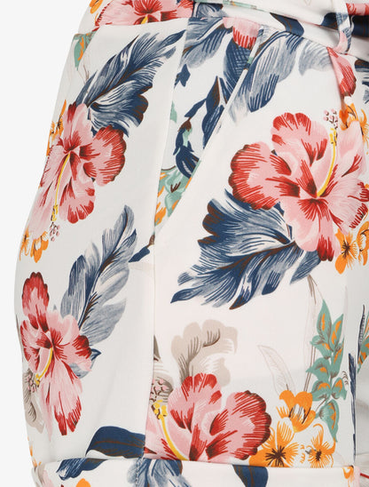 Mini short à imprimé fleuri et à revers - Rose - 3