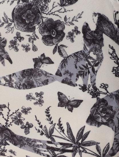 Pantalon imprimé animal à revers - Noir - 3