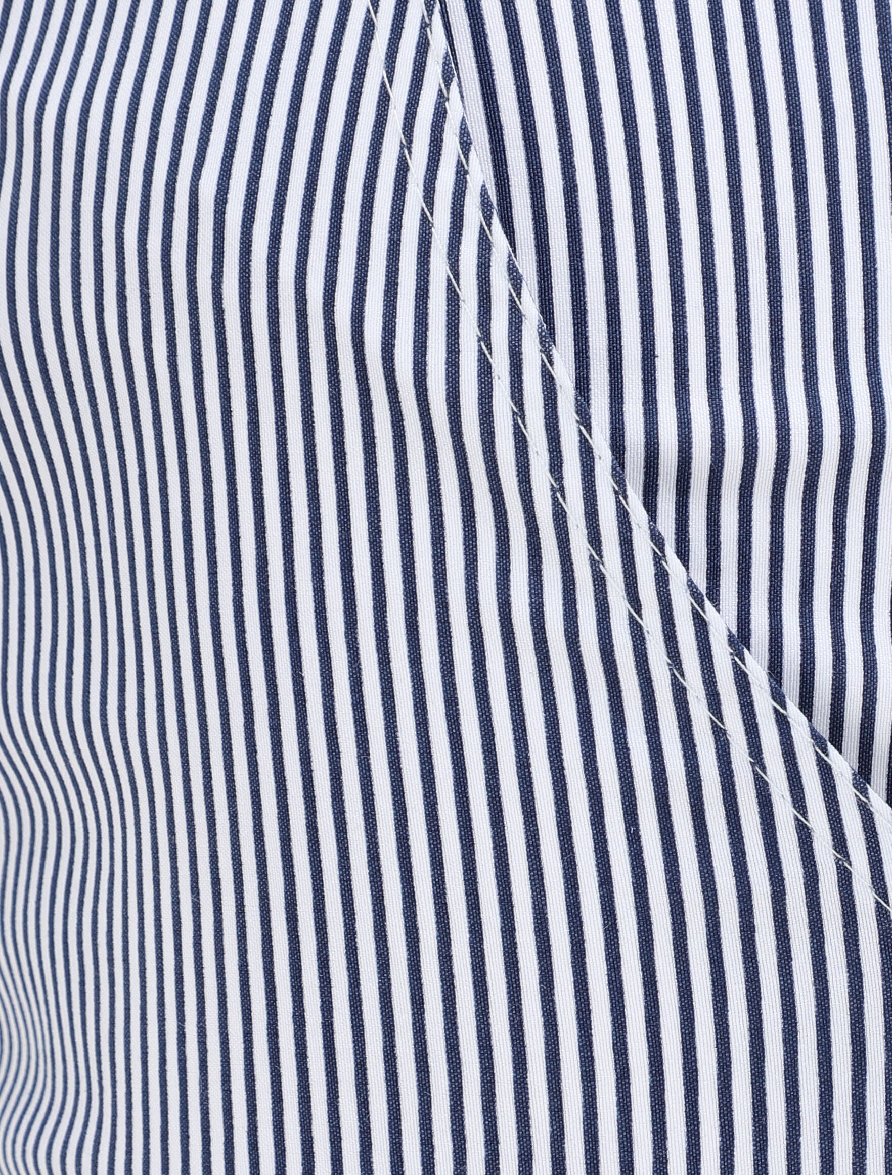 Pantalon à revers imprimé rayures - Bleu marine - 3