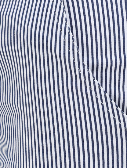 Pantalon à revers imprimé rayures - Bleu marine - 3